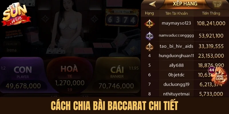Cách chia bài Baccarat chi tiết