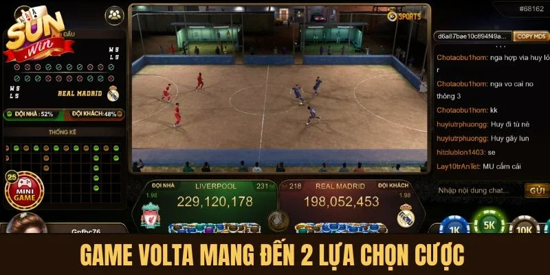 Game Volta mang đến 2 lựa chọn cược